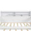 Lit de jour double en bois avec tablettes de rangement, lit multifonctionnel avec lit gigogne simple et bureau d'étude, blanc antique