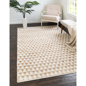 Anner Geometric Hand-Woven Flatweave Jute/Cotton Brown/Beige Area Rug