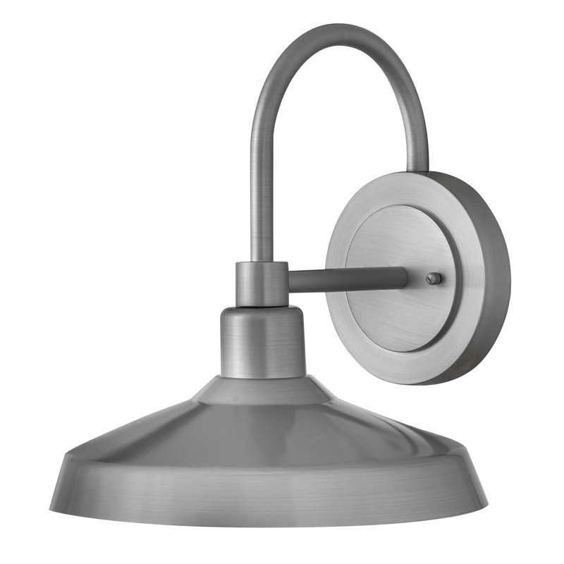 Luminaire de grange mural Hinkley Forge, Antique Brushed Aluminum, 13.25" H x 12" W x 13.25" D