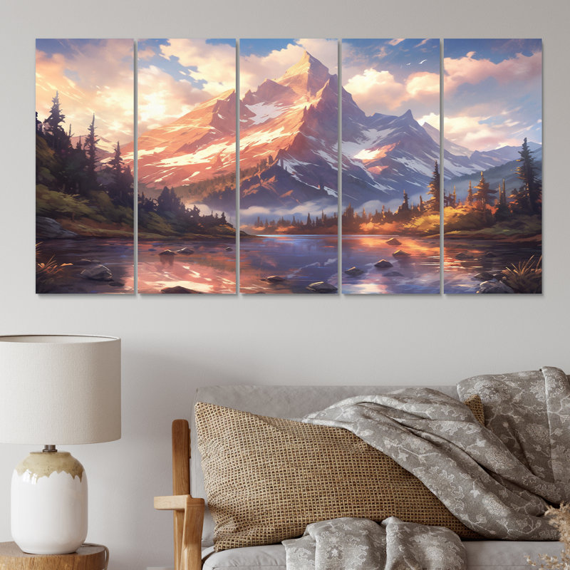 Mountain View Bliss I - Countryside Canvas Print - 5 Equal Panels