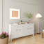 Élégante armoire d'appoint en bois à 4 portes avec tablettes réglables, parfaite pour le rangement et la présentation dans diverses pièces