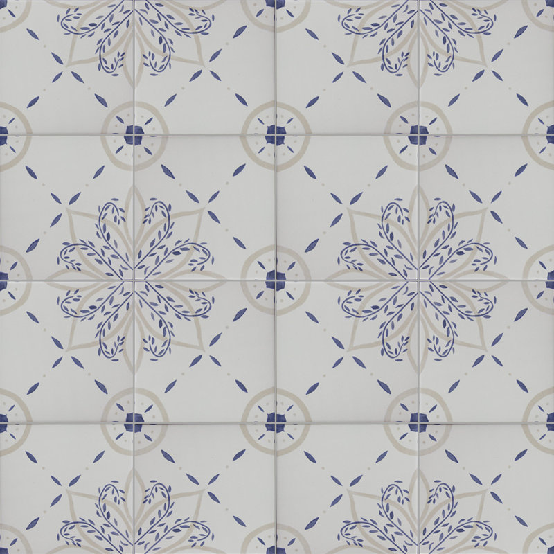 Santorini Seasons 6X6 Pattern 04  Porcelain Wall and Floor Tile, Gray