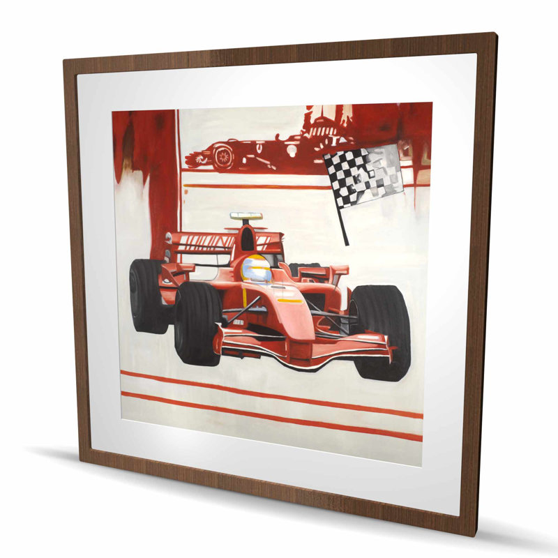 Formule 1 voiture - reproduction encadrée mat pour décoration intérieure, H 36 po x l 36 po, Brun