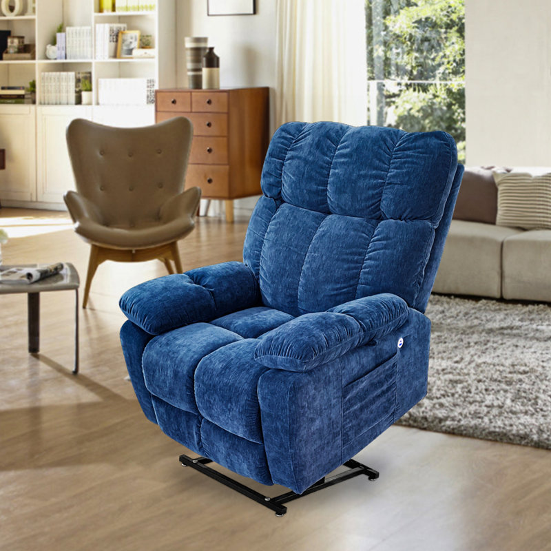 Fauteuil inclinable électrique Khamaron, Polypropylène / oléfine bleu