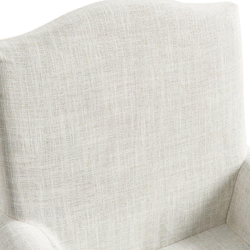 Gatlinburg 26''W Traditional Slipcovered Dining Chair with Hooded Caster Wheels, Ivory