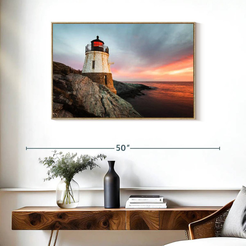 Phare de Newport, Cadre flottant en bois naturel, 37 po x 25 po