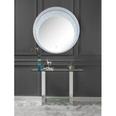 Console avec miroir et faux cristal