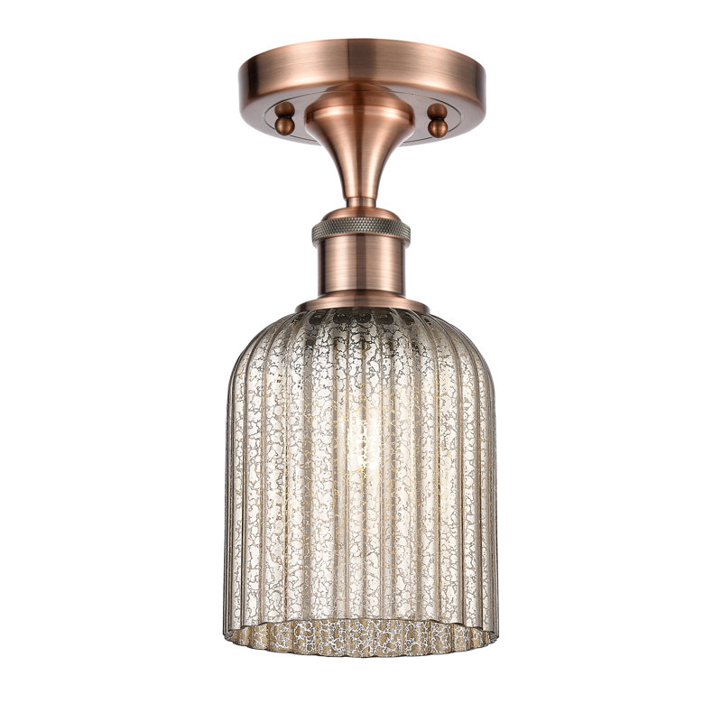Ballston - Adriena - 1 Light 5" Semi-Flush Mount, Seedy, Antique Copper