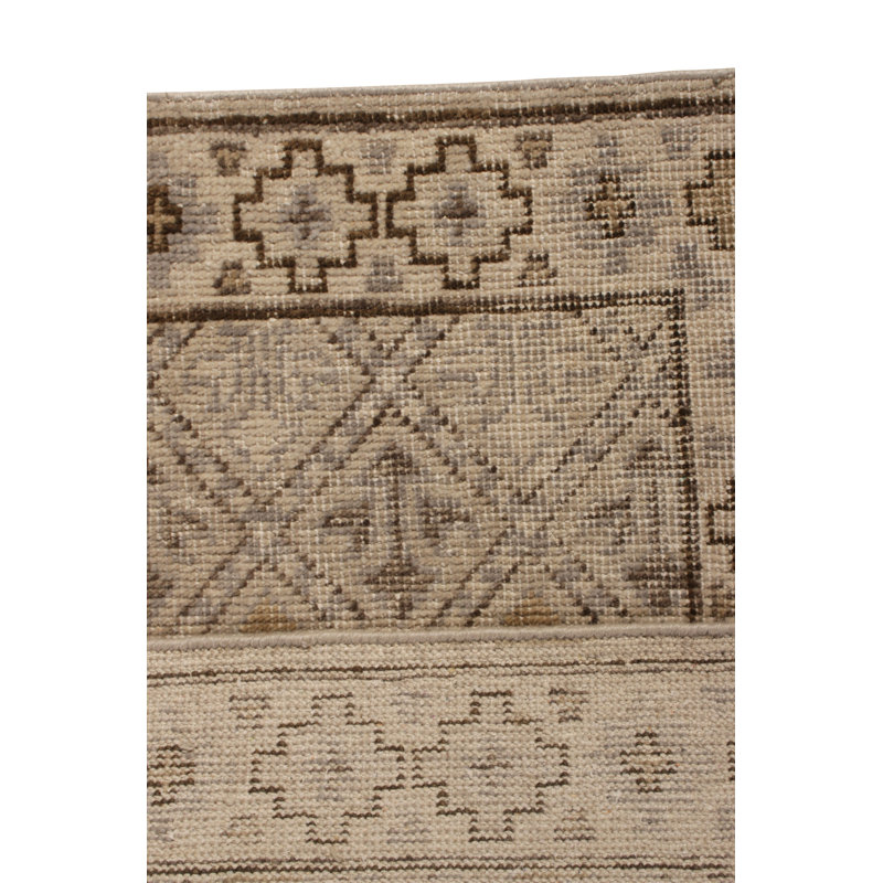 Distressed Homage Hand Woven Kilim Wool Geometric Area Rug, Beige/Light Brown, Rectangle 9' x 12'