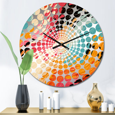 Multicolor Feather Fury - Abstract Wall Clock
