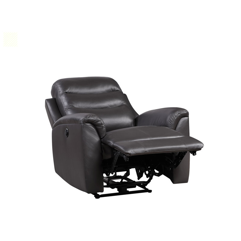 Jodeane Leather Recliner, Brown Genuine Leather