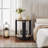 Rustic Wood Side Table with Black Metal Frame