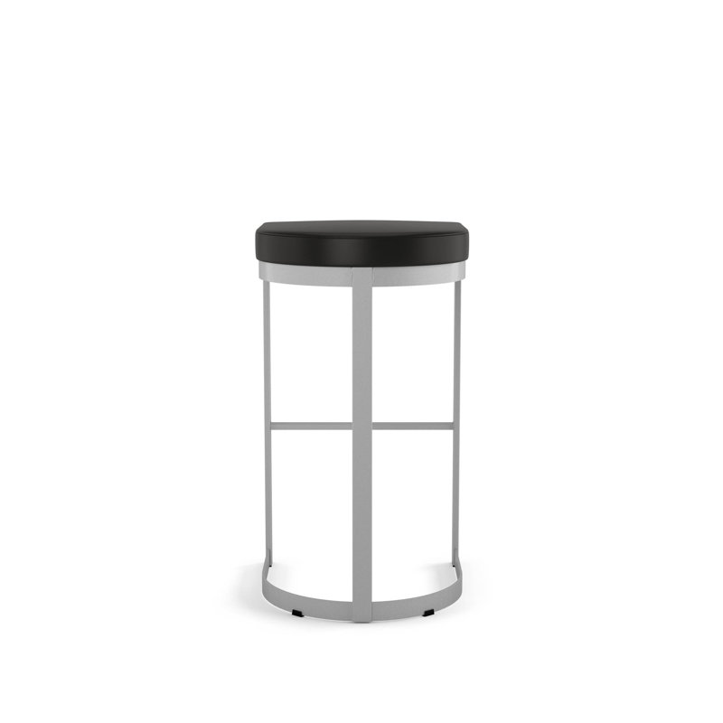 Karmen Backless Counter & Bar Stool, Grey, Black, Counter Stool (26” Seat Height)
