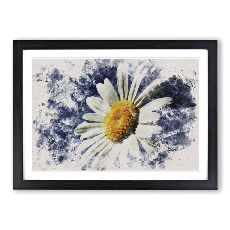 White Daisy Vol.5 - Picture Frame Graphic Art, 48cm H x 65cm W x 2cm D, Black Framed
