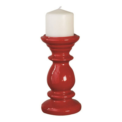  Camden Red Ceramic Candle Holder Set of 2, 5" H