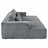 Sectional Sofa Bed, Corduroy 2-Seater  With 2 Throw Pillows-1305194919