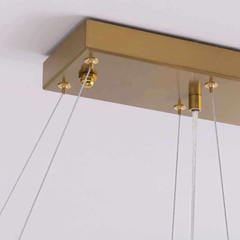 Lustre moderne 20 lumières à intensité variable avec détails en cristal Kacy, Transparent, H 9,8 po x l 51,2 po x P 15,7 po