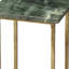 Table de bout carrée en marbre vert et or 21 po