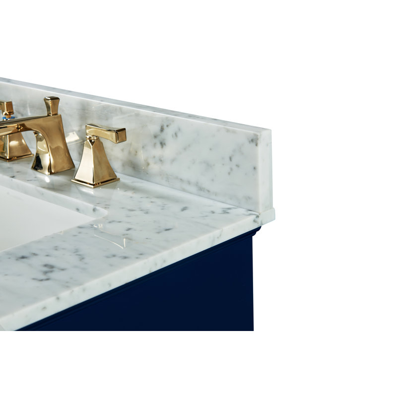 Audrey 48'' W Single Vanity, Carrara White, Brushed Nickel, Sapphire Gray
