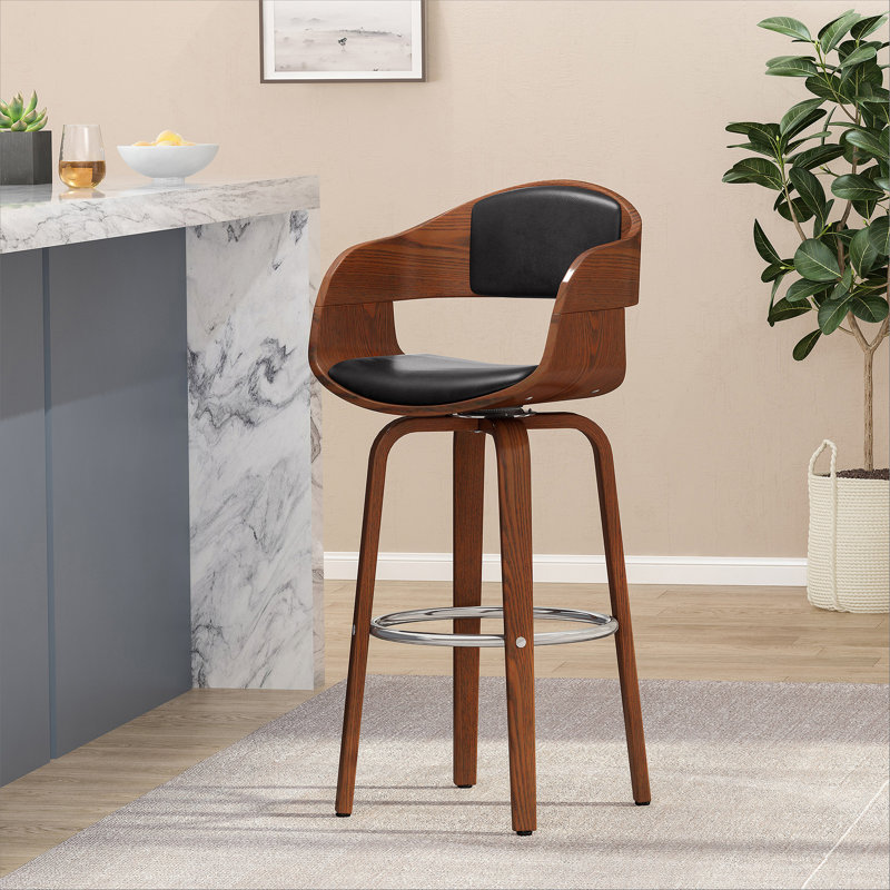 Tabouret de bar pivotant de 30 po, Noir
