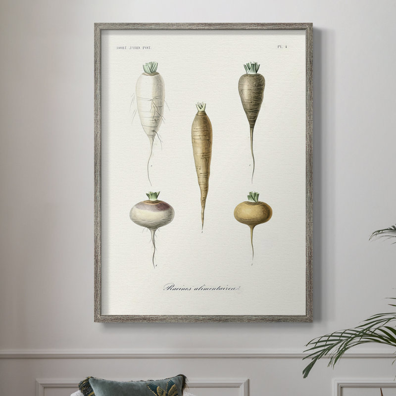 Reproduction encadrée de fruits et légumes variés - bois massif, H 30 po x l 24 po