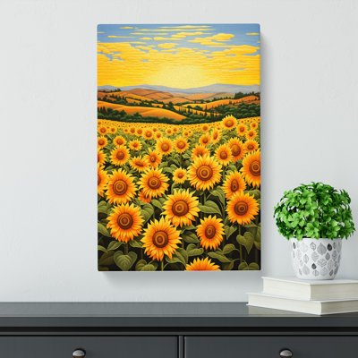 Sunflower Colour Field - Wrapped Canvas