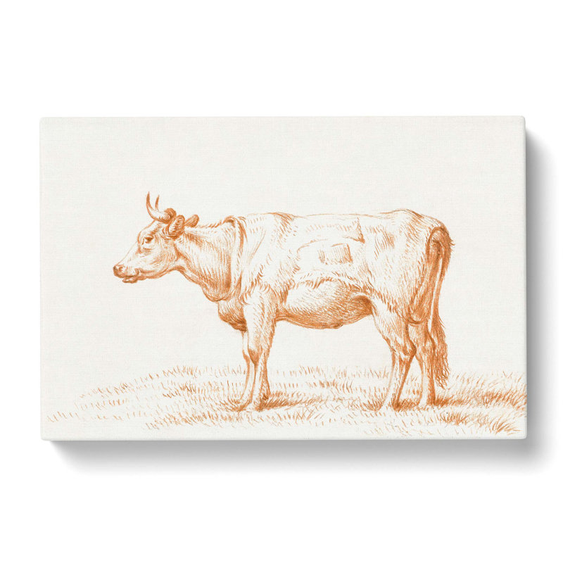 The Study Of A Cow by Jean Bernard - Wrapped Canvas Painting, 50cm H x 76cm W x 3cm D