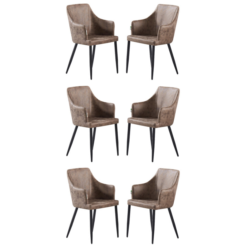 Maramec Faux Leather Dining Chairs - Ergonomic back with Strong Metal Legs - Modern Armchair for Dining Room Living Room Restaurants