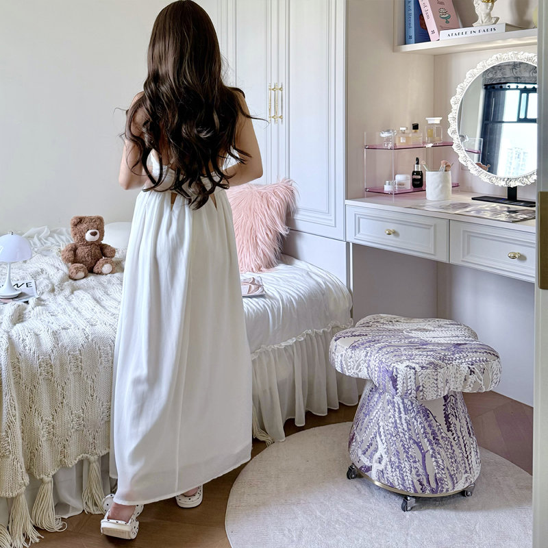 High-End Original Designer Vanity Stool with Casters