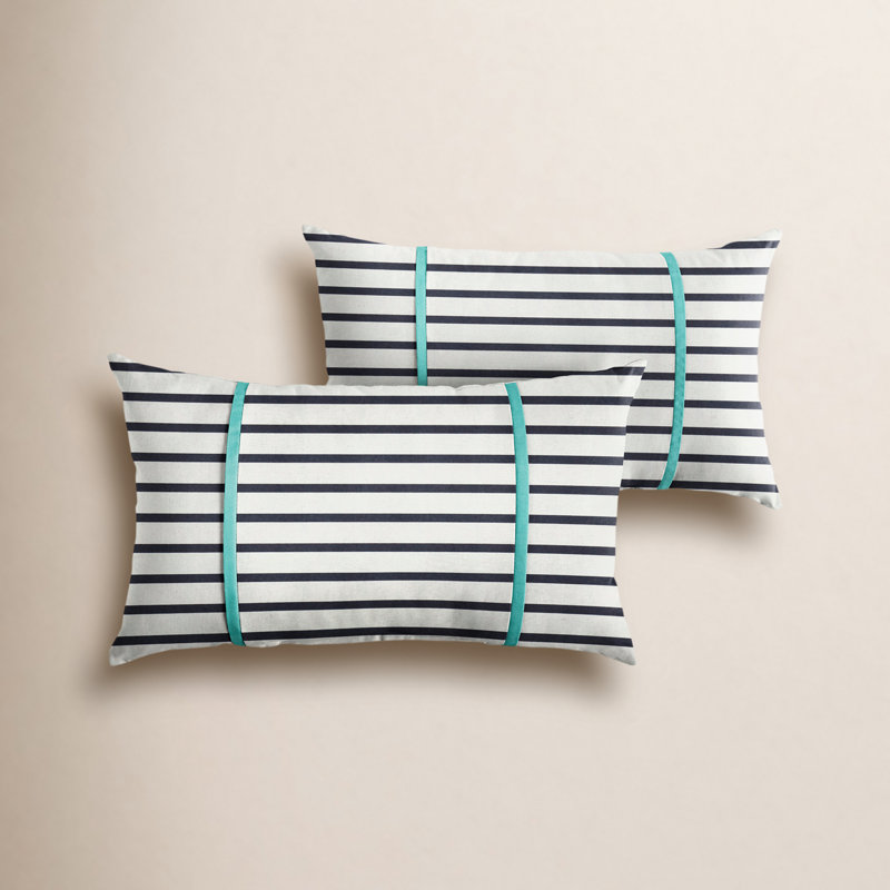 Housse et insert de coussin rectangulaire Stonebrook, 12 po x 18 po, Bleu Aruba