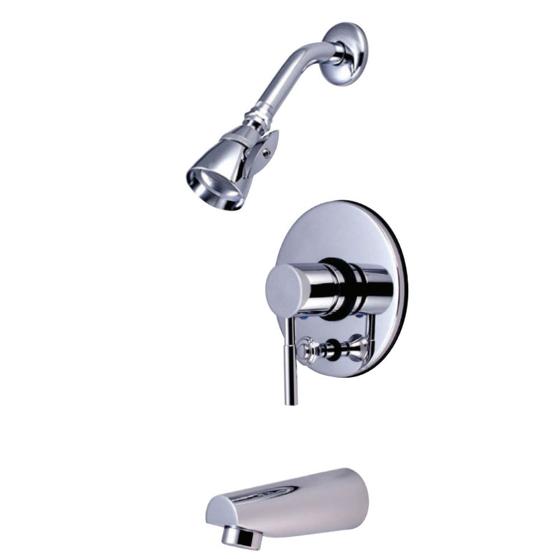 Kingston Brass Concord Single-Handle Pressure Balanced Tub and Shower Faucet, Polished Chrome