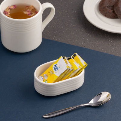 ECLIPSE Premium Porcelain Sugar Pack Holder | Ivory | Sugar Bowl | Microwave & Dishwasher Safe