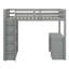 Sleek Loft Bed With Ladder & Shelves And Desk-129858122
