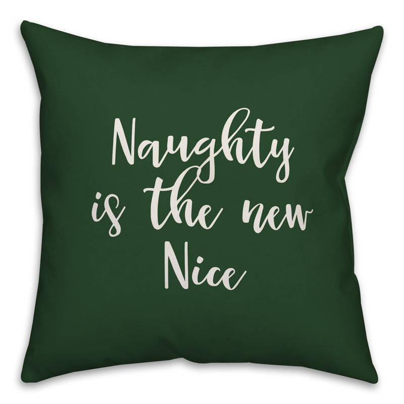  Coussin Naughty is the New Nice, Vert foncé, Housse de coussin
