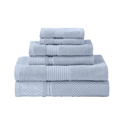 Modern Threads 6-Piece Jacquard Towel Set Astra – 100% Cotton, Quick Dry & Absorbent Bath, Hand & Washcloths – Modern Geometric Pattern