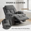 Fauteuil inclinable pivotant brun de 38 po avec massage et chaleur à 8 points, porte-gobelets, port USB, capacité de 350 lb-531550915