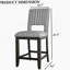 Chaise de salle à manger à hauteur de comptoir et dossier rembourrés de style transitionnel 2 pièces