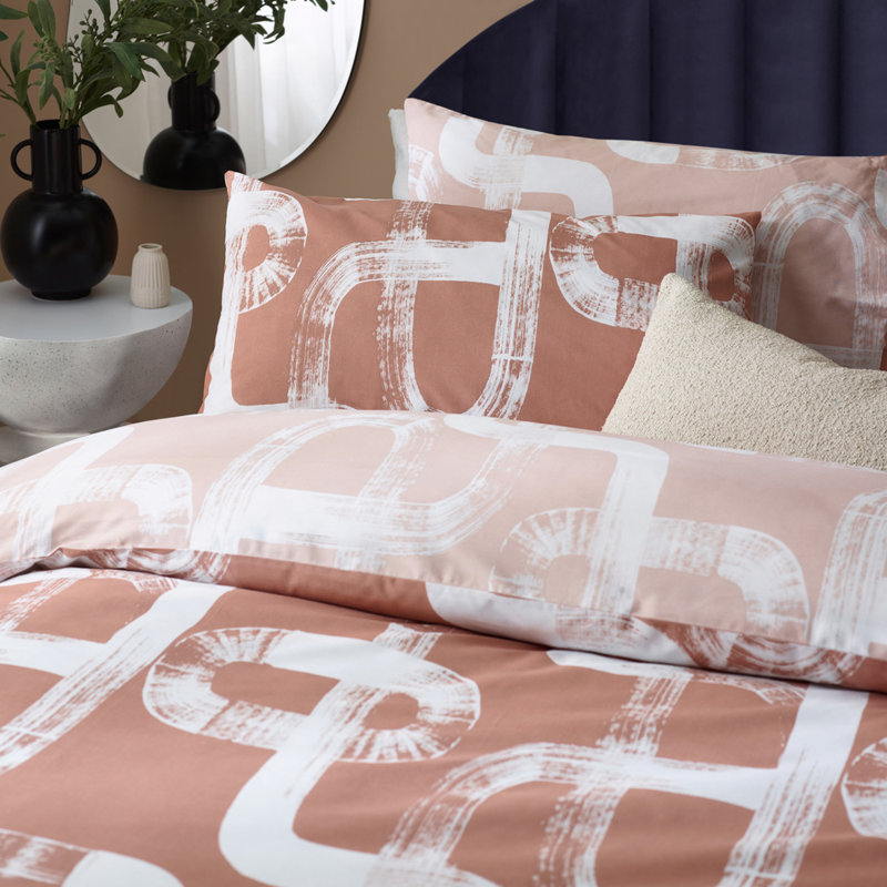 Ariaana Cotton Blend Abstract Duvet Cover Set with Pillowcases Included, Double - 2 Standard Pillowcases