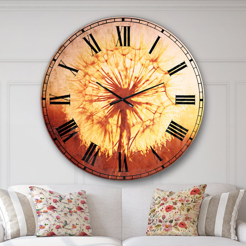 Horloge murale traditionnelle Blossom Dandelion, Surdimensionné