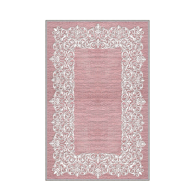 Luxurious Woven Area Rug, 5.9 x 9.2 ft, 100% Polyester, Antibacterial | Non-Slip PVC Felt Dot Underside, 0.3 in Pile Height | Machine Washable, 3D Digital Print, Perfect for Living Room & Bedroom Décor