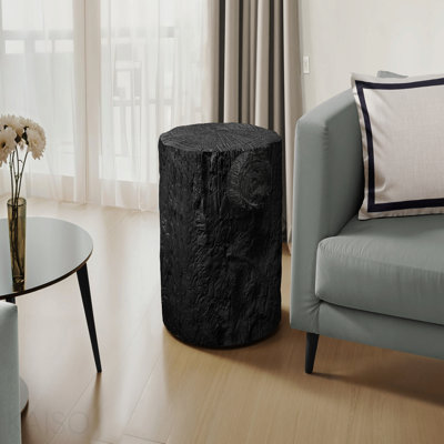 Accent Table, 25"h, Indoor Or Outdoor, Drum, End, Nightstand, Round, Side Table, Living Room, Bedroom, Black, Contemporary, Modern