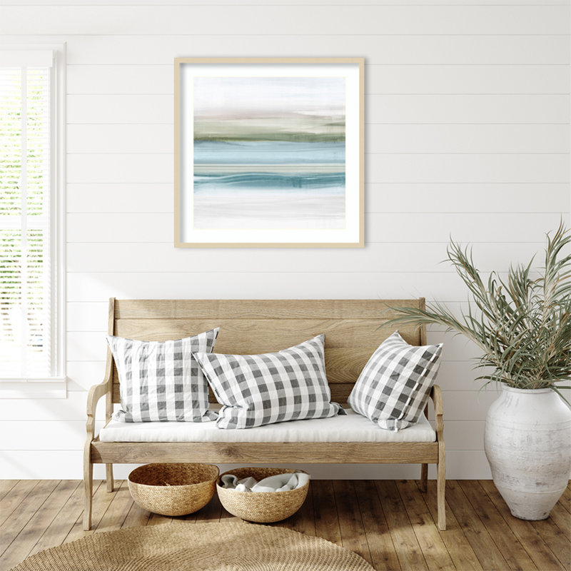 «Landscape of Beach Stripes» par Luna Mavis, impression sur bois encadrée, H 33 po x l 33 po