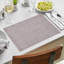 Ensemble de 4 napperons gris en vinyle gris résistant à la chaleur pour table de salle à manger-1465673050