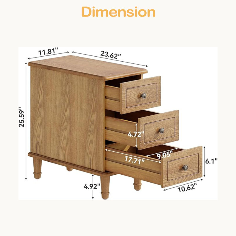 Table d'entrée étroite, table de chevet avec tiroir, table d'appoint