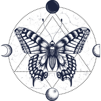 Viridian Butterfly Design - Wrapped Canvas Print