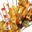 Couronne artificielle de baies orange et de feuilles jaunes 22 po