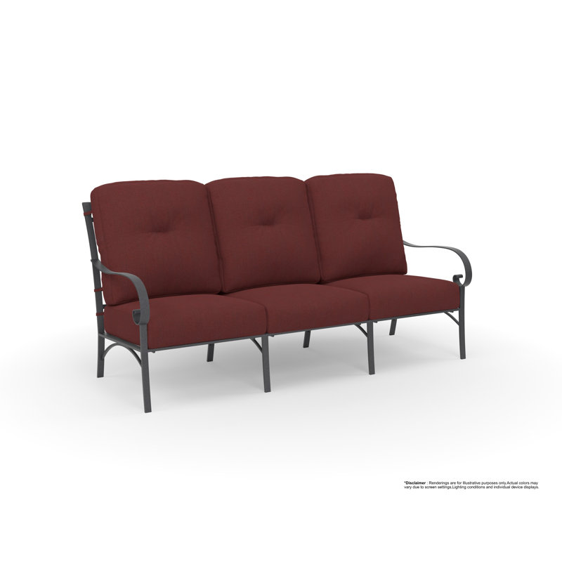 Pasadera Outdoor 3 - Seat Patio Sofa, Graphite, Alcazar Redwood
