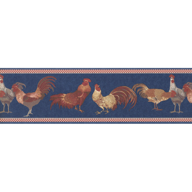 Bordure de papier peint à motif de coq Donohoe L 15 pi x l 7 po