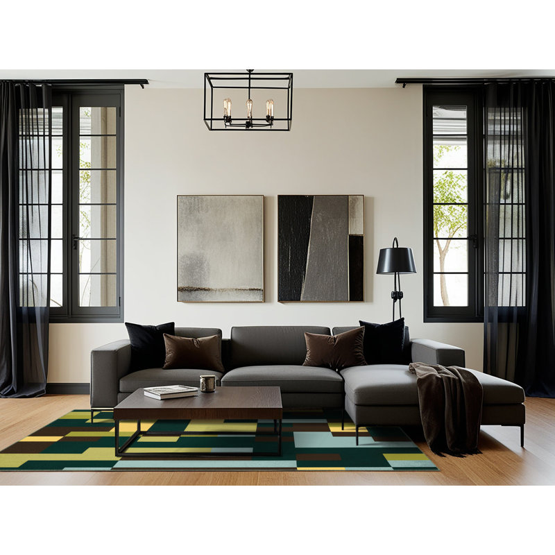 Square Sediments Rug, Rectangle 8' x 10'