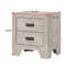 Table de chevet transitionnelle 1Pc 2 tiroirs avec quincaillerie en métal